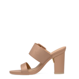 The Buckle Slide - Latte Suede 4 Block