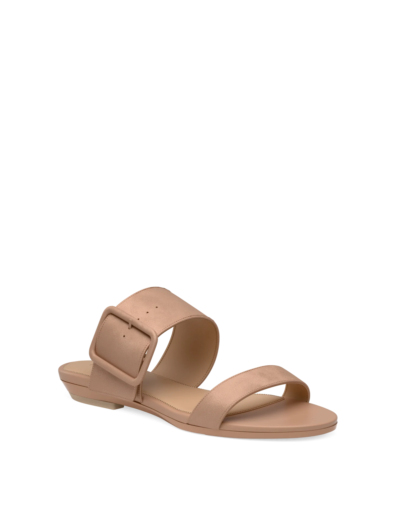 The Buckle Slide - Latte Suede 4 Block
