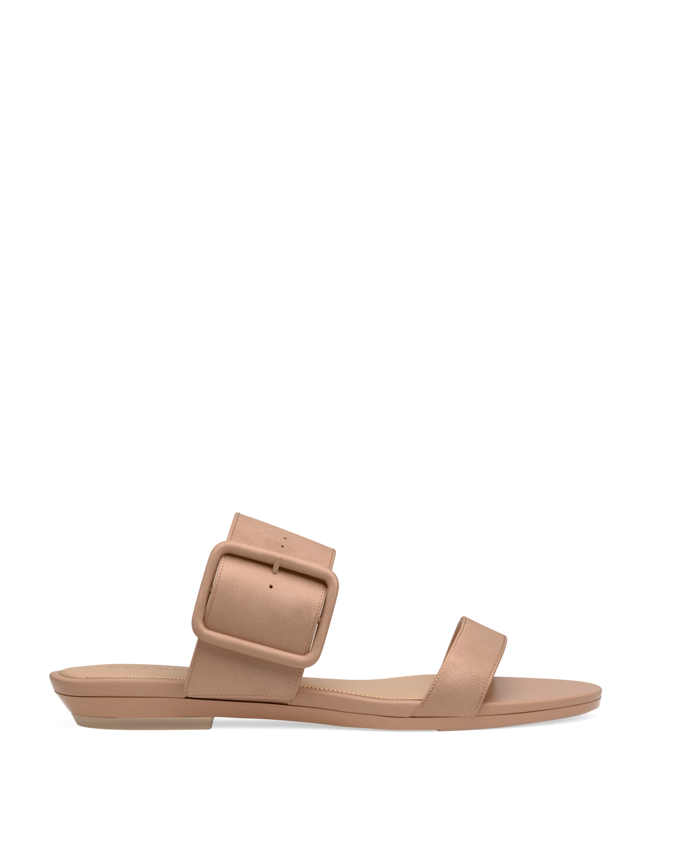 The Buckle Slide - Latte Suede