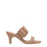 The Buckle Slide - Latte Suede 3 Stiletto