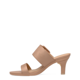 The Buckle Slide - Latte Suede 3 Stiletto