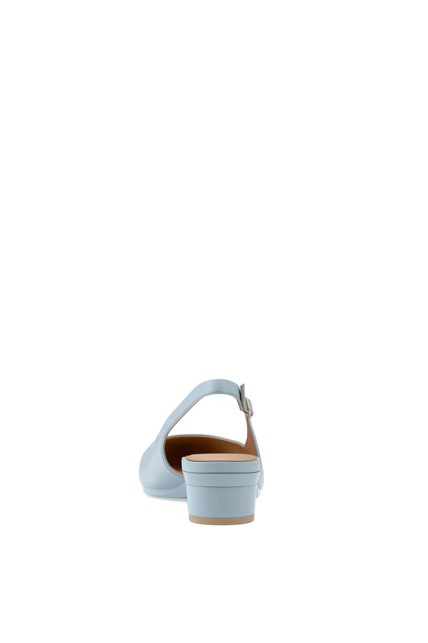 The Slingback Buckle - Baby Blue Leather Flat