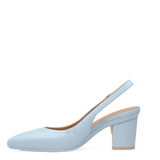 Audrey Buckle Slingback - Baby Blue Leather 3 Block
