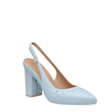 Audrey Buckle Slingback - Baby Blue Leather 4 Block