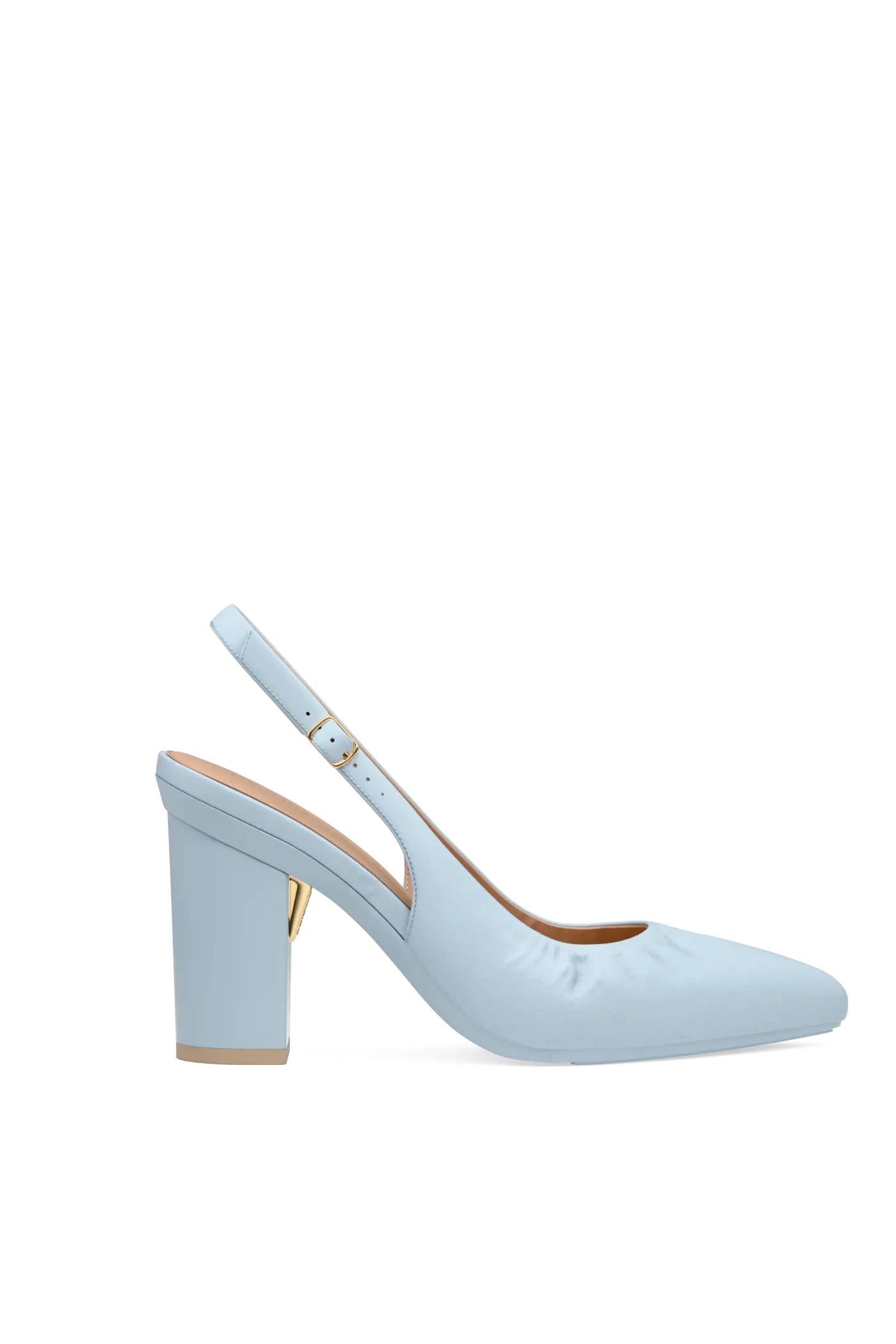 The Slingback Buckle - Baby Blue Leather 4 Block