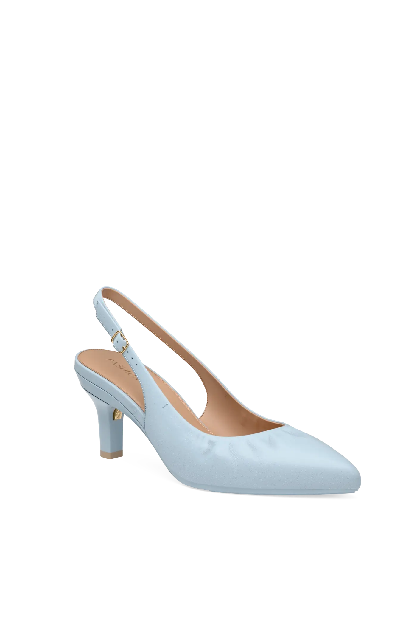 The Slingback Buckle - Baby Blue Leather 3 Stiletto