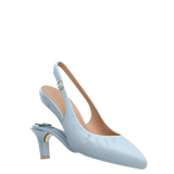 Audrey Buckle Slingback - Baby Blue Leather 3 Stiletto