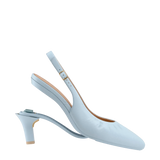 Audrey Buckle Slingback - Baby Blue Leather 3 Stiletto