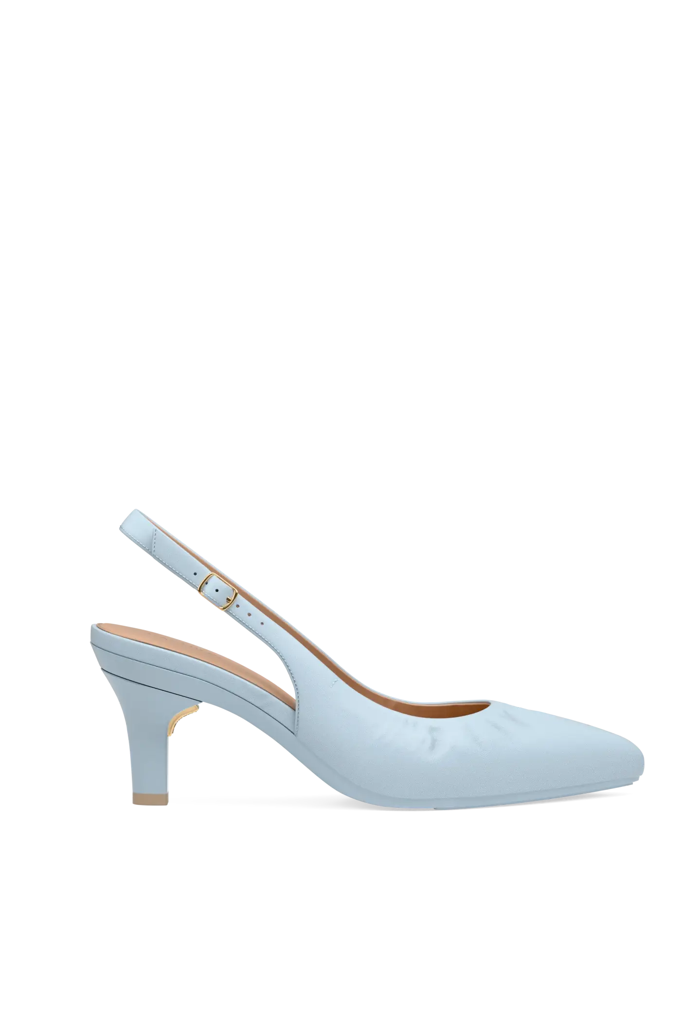 The Slingback Buckle - Baby Blue Leather 3 Stiletto