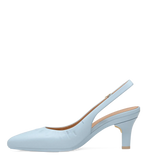 Audrey Buckle Slingback - Baby Blue Leather 3 Stiletto