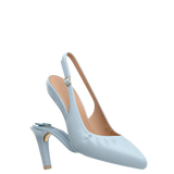 Audrey Buckle Slingback - Baby Blue Leather 4 Stiletto