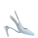 Audrey Buckle Slingback - Baby Blue Leather 4 Stiletto