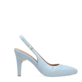 Audrey Buckle Slingback - Baby Blue Leather 4 Stiletto