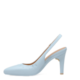 Audrey Buckle Slingback - Baby Blue Leather 4 Stiletto
