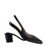 Audrey Buckle Slingback - Coal Black Leather 3 Block