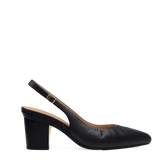 Audrey Buckle Slingback - Coal Black Leather 3 Block