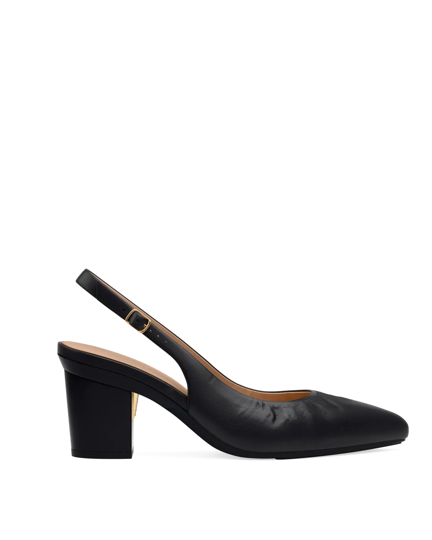 Audrey Buckle Slingback - Coal Black Leather 3 Block
