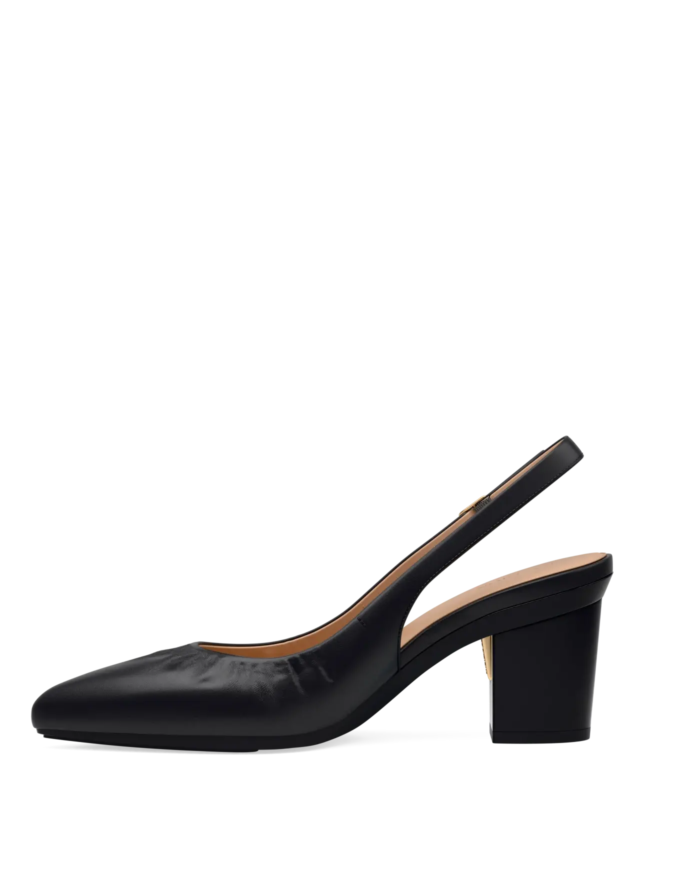 Audrey Buckle Slingback - Coal Black Leather 3 Block