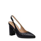 Audrey Buckle Slingback - Coal Black Leather 4 Block