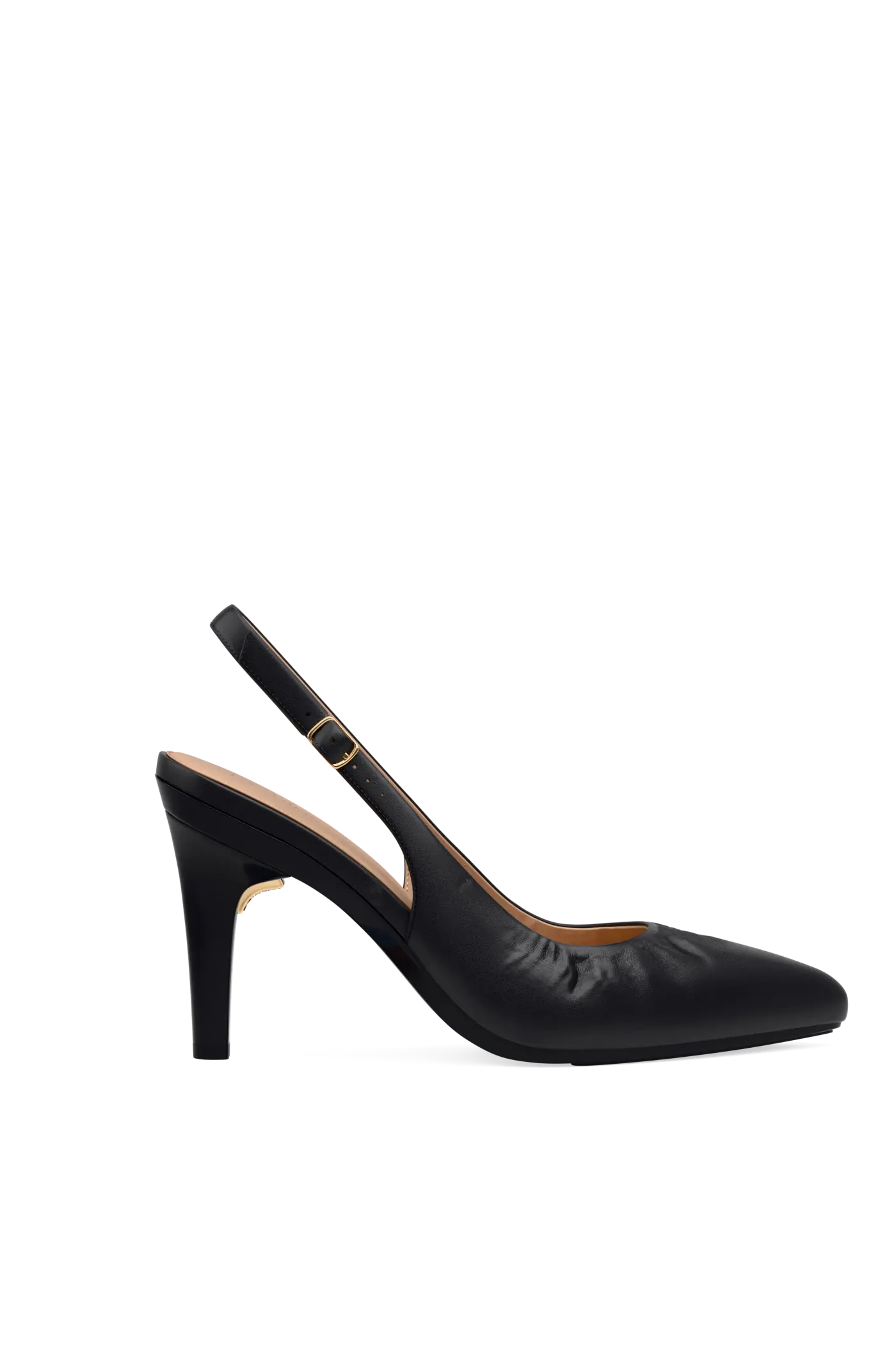 The Slingback Buckle - Coal Leather 4 Stiletto