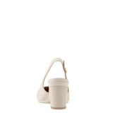 Audrey Buckle Slingback - Ivory Leather 3 Block