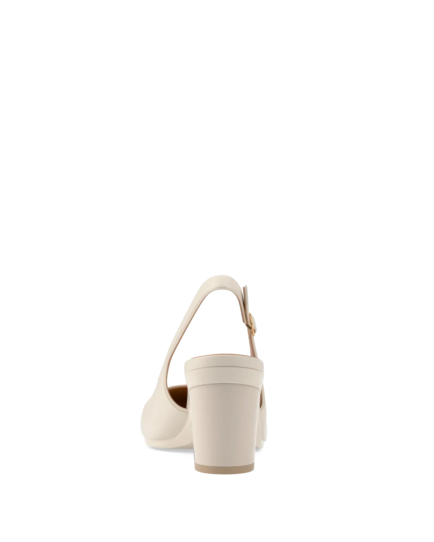 Audrey Buckle Slingback - Ivory Leather 3 Block