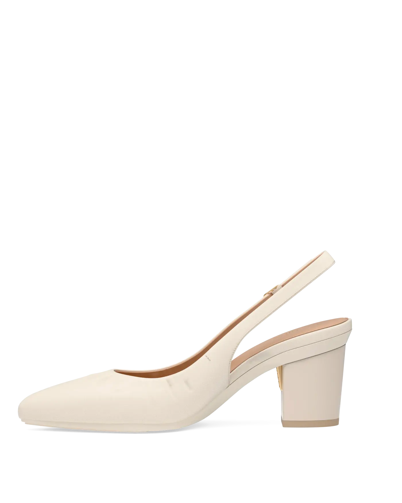 Audrey Buckle Slingback - Ivory Leather 3 Block