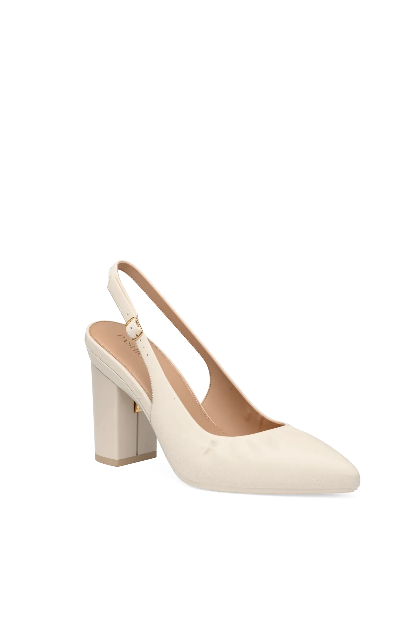 The Slingback Buckle - Ivory Leather 4 Block