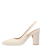 Audrey Buckle Slingback - Ivory Leather 4 Block