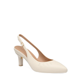 Audrey Buckle Slingback - Ivory Leather 3 Stiletto