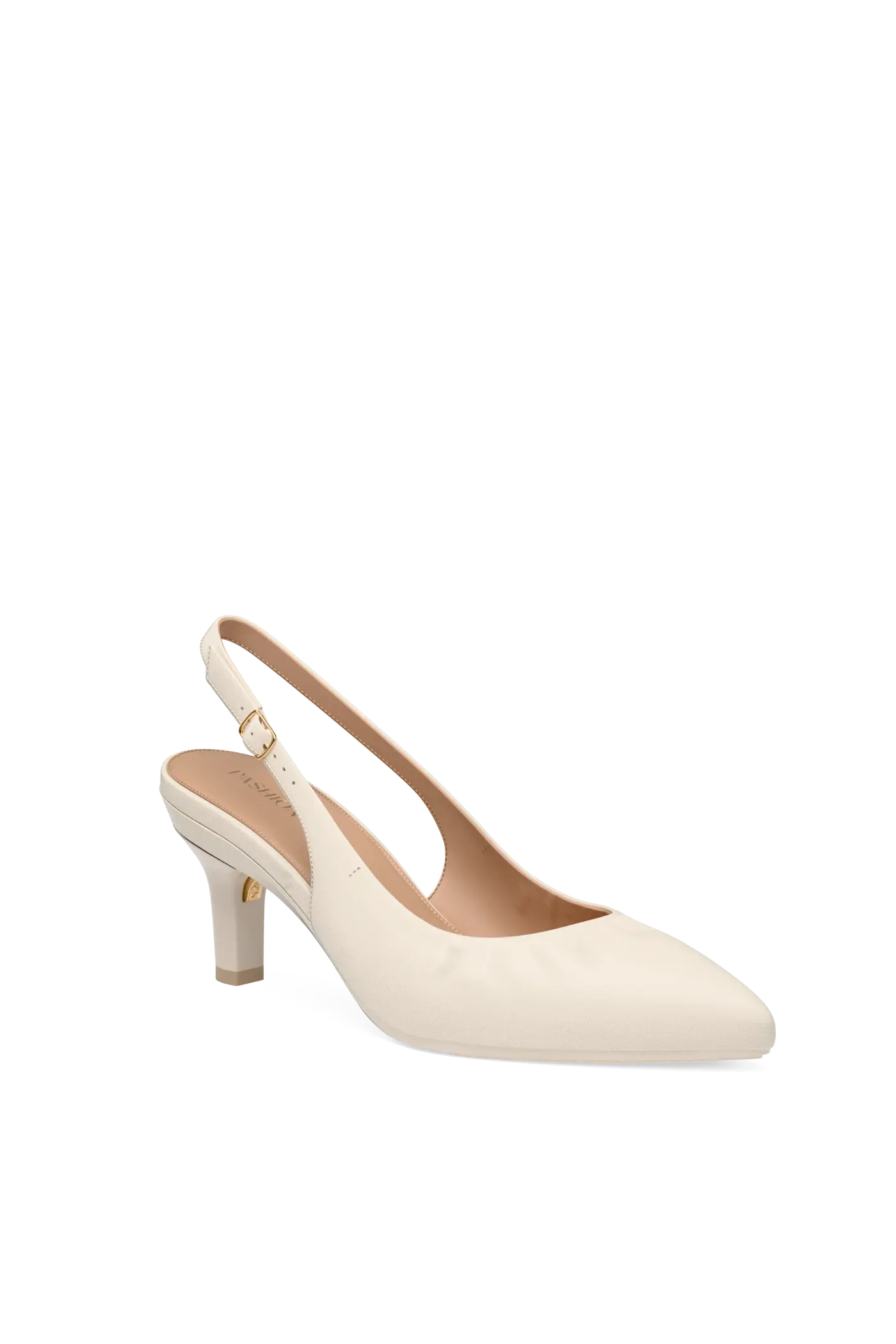 The Slingback Buckle - Ivory Leather 3 Stiletto