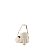 Audrey Buckle Slingback - Ivory Leather 3 Stiletto