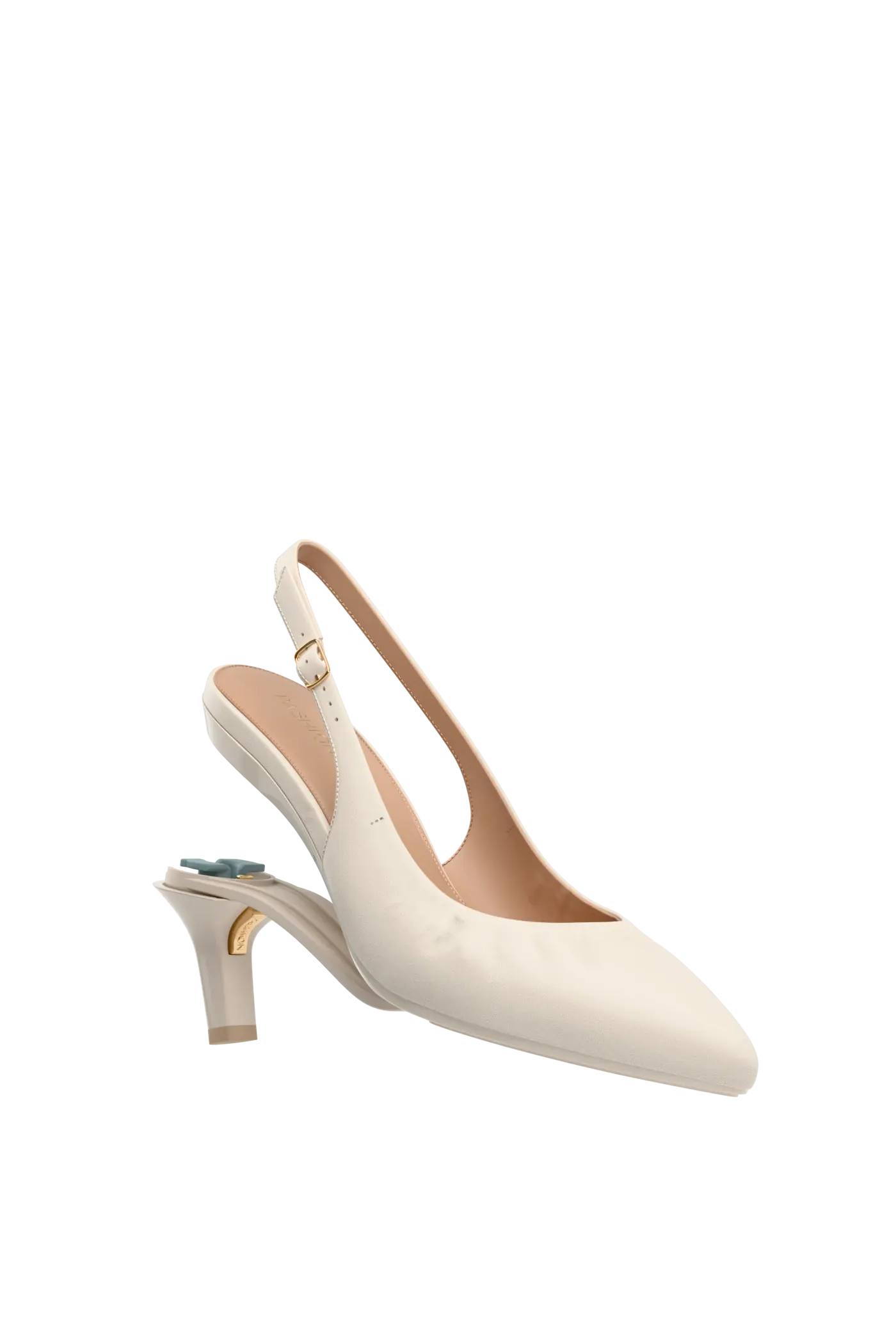 The Slingback Buckle - Ivory Leather 3 Stiletto