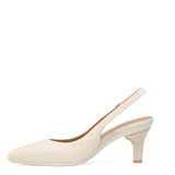 Audrey Buckle Slingback - Ivory Leather 3 Stiletto