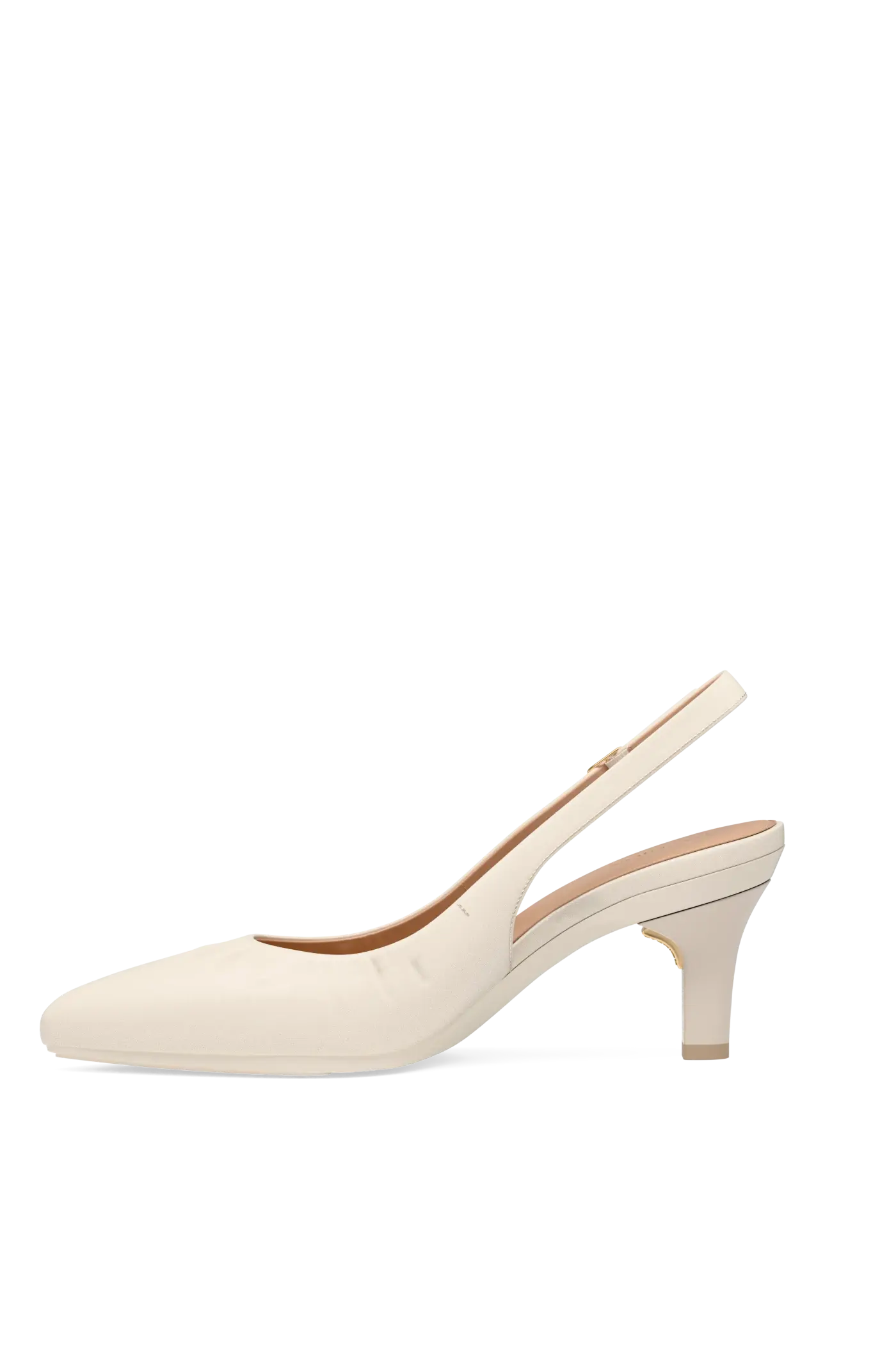 The Slingback Buckle - Ivory Leather 3 Stiletto