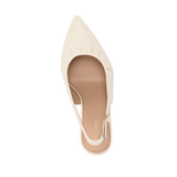 Audrey Buckle Slingback - Ivory Leather 3 Stiletto