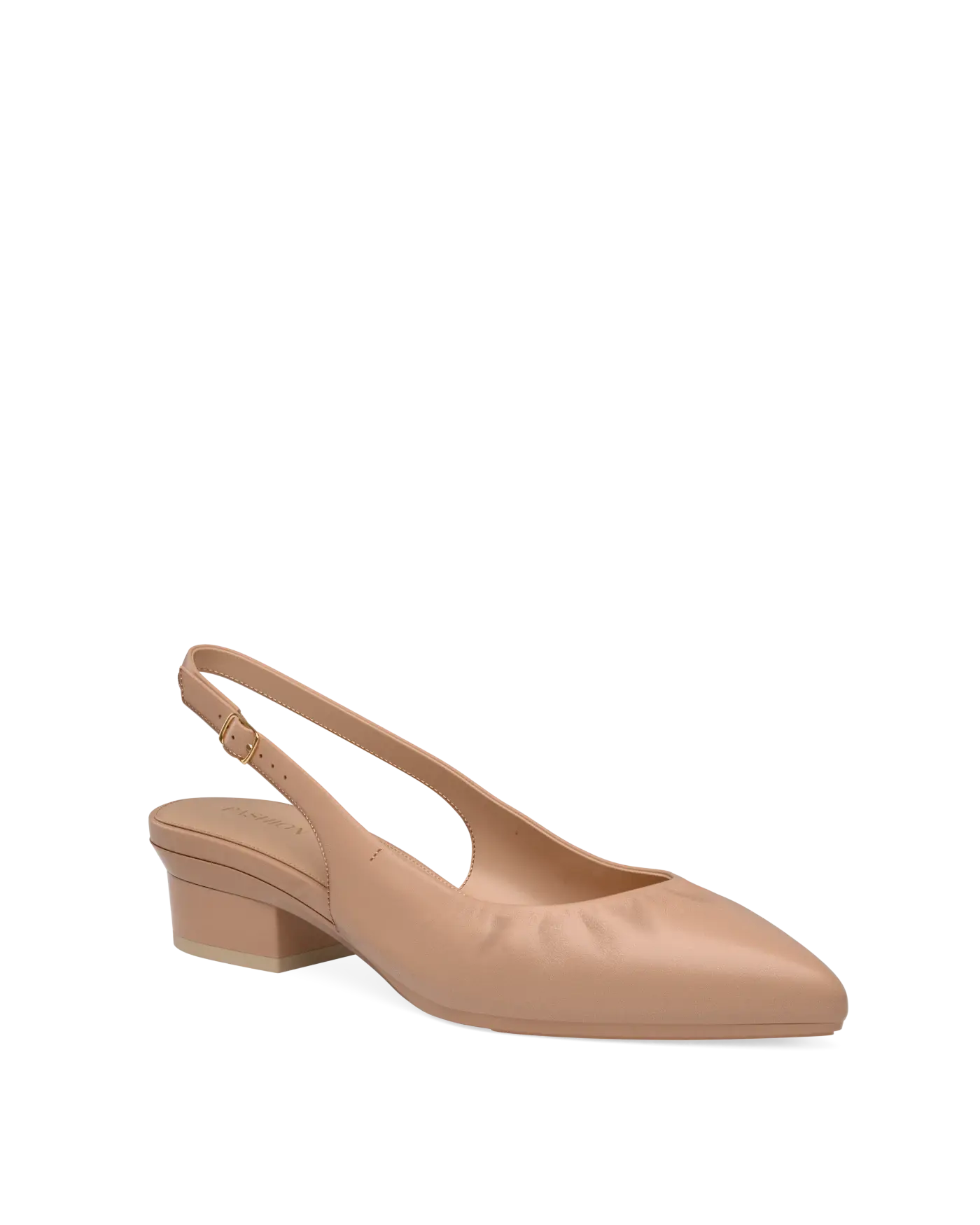 Audrey Buckle Slingback - Latte Leather 3 Stiletto