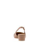 Audrey Buckle Slingback - Latte Leather Flat