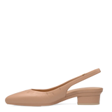 Audrey Buckle Slingback - Latte Leather Flat