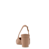 Audrey Buckle Slingback - Latte Leather 3 Block