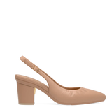 Audrey Buckle Slingback - Latte Leather 3 Block