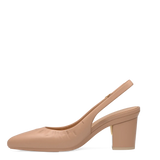 Audrey Buckle Slingback - Latte Leather 3 Block