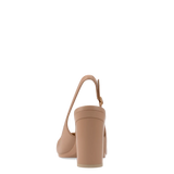 Audrey Buckle Slingback - Latte Leather 4 Block