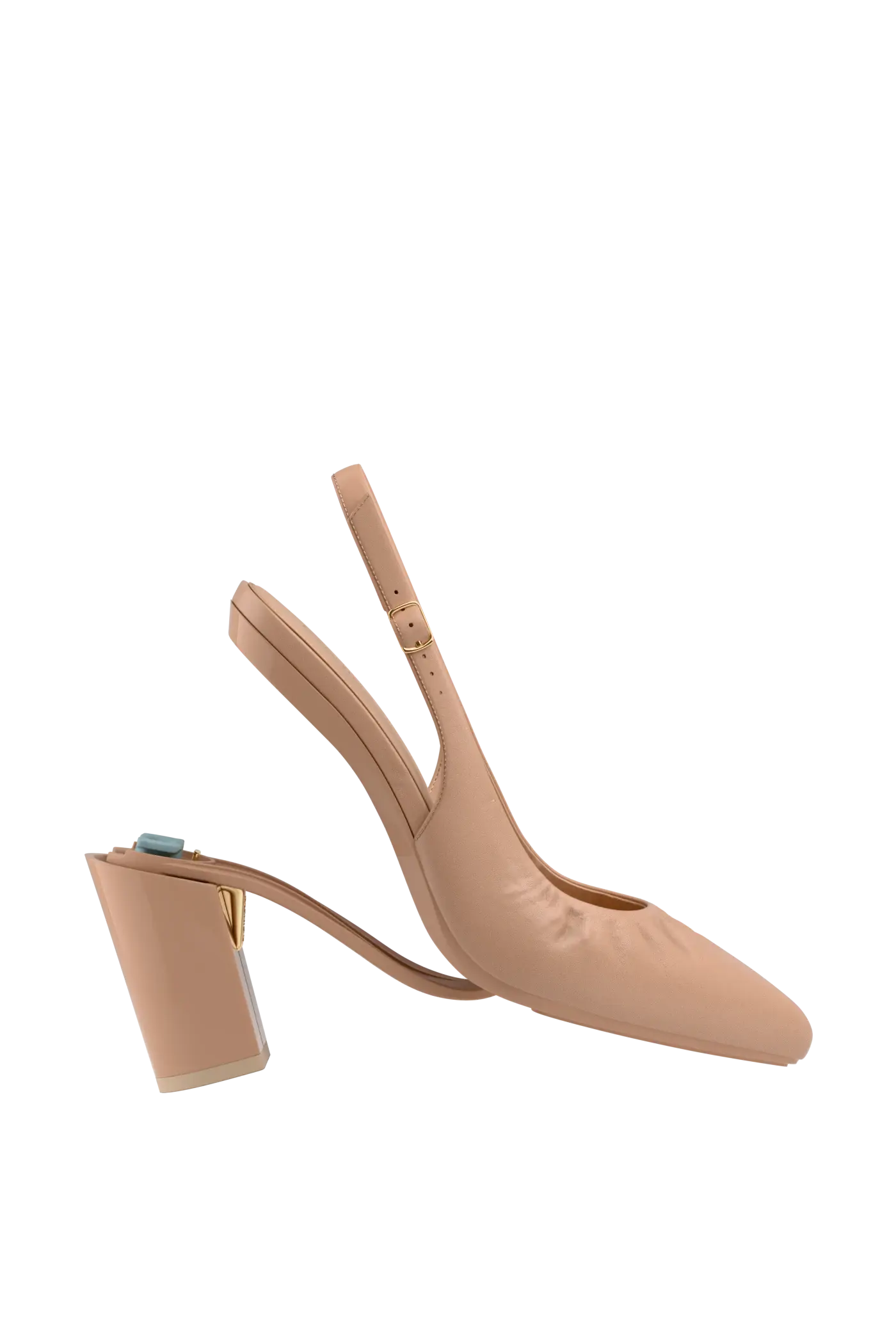 The Slingback Buckle - Latte Leather 4 Block