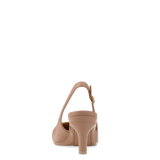 Audrey Buckle Slingback - Latte Leather 3 Stiletto