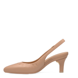 Audrey Buckle Slingback - Latte Leather 3 Stiletto