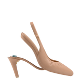 Audrey Buckle Slingback - Latte Leather 4 Stiletto