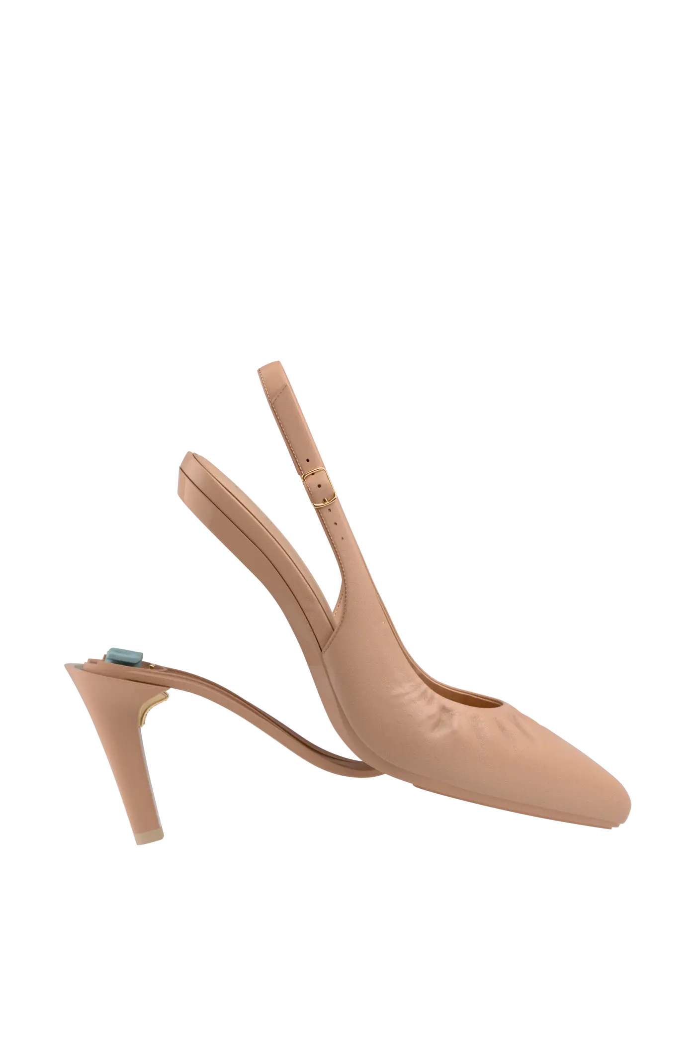 The Slingback Buckle - Latte Leather 4 Stiletto
