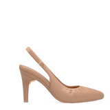 Audrey Buckle Slingback - Latte Leather 4 Stiletto