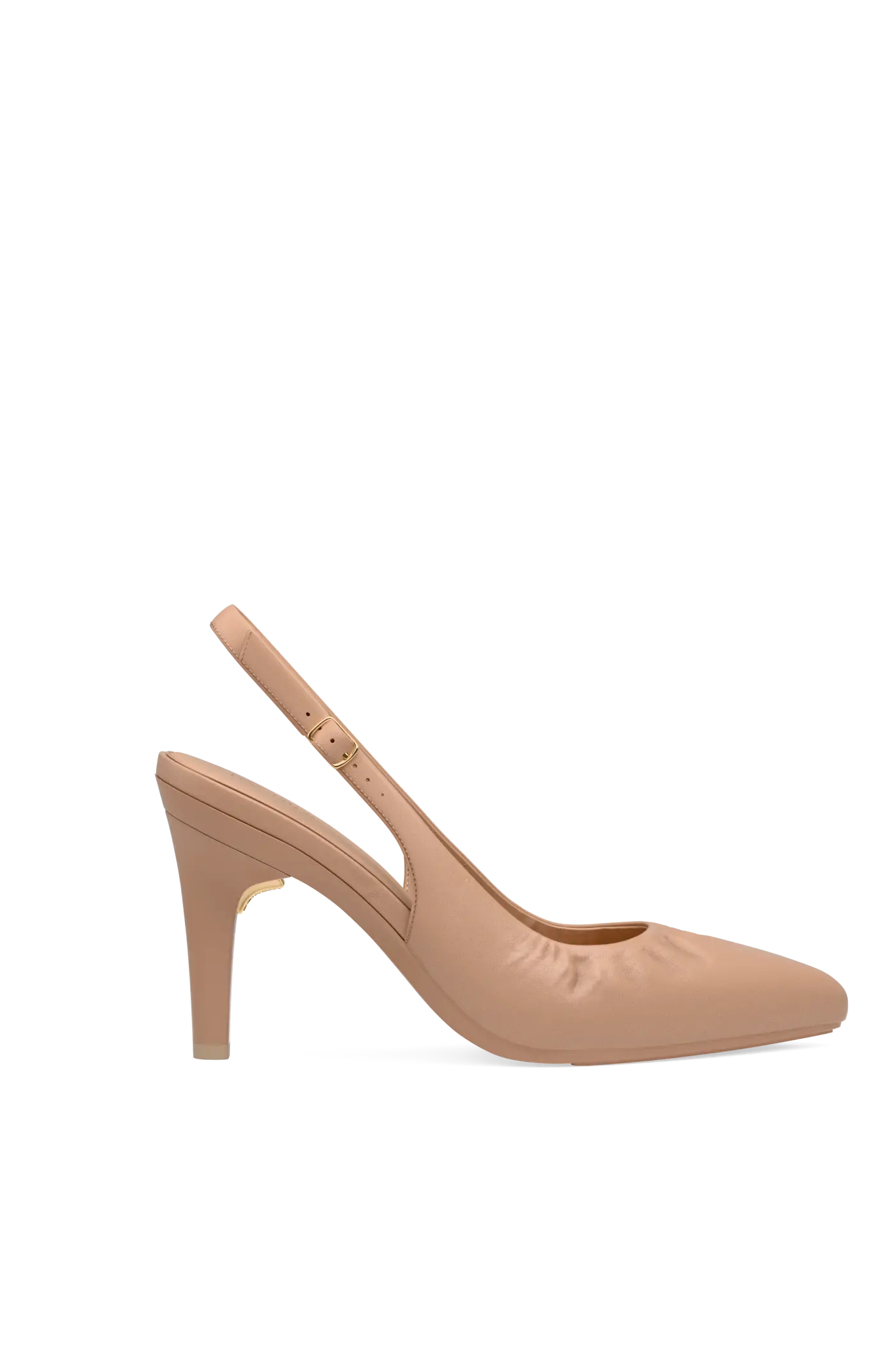 The Slingback Buckle - Latte Leather 4 Stiletto